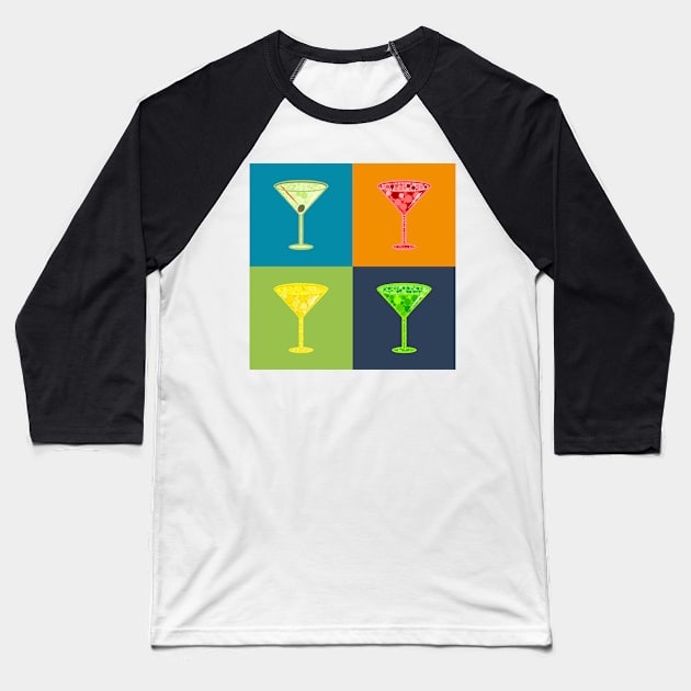 Martinis Pattern | Pop Art Baseball T-Shirt by williamcuccio